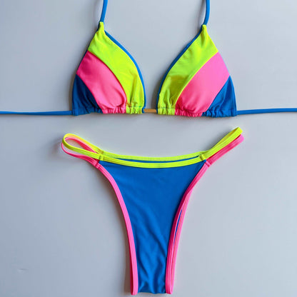 2023 Sexy Spliced Swimsuit Women Swimwear Tiger Stripe Print Micro Bikini Set Brazilian Biquinis Beach Bathing Suit ZY72001