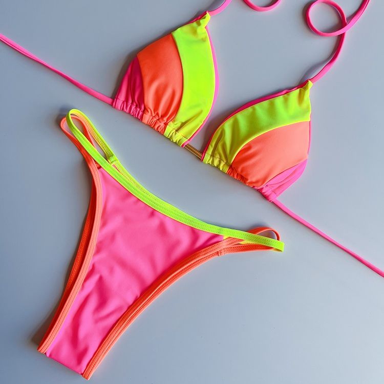 2023 Sexy Spliced Swimsuit Women Swimwear Tiger Stripe Print Micro Bikini Set Brazilian Biquinis Beach Bathing Suit ZY72004
