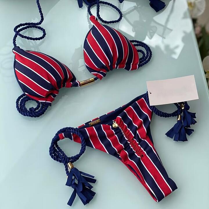 2023 Swimwear Sexy Dot Print Bikinis Set Women's Swimsuit Bandage Push Up Swim 2 Pieces Biquini Brazilian Beachwear Bathing Suit 8274