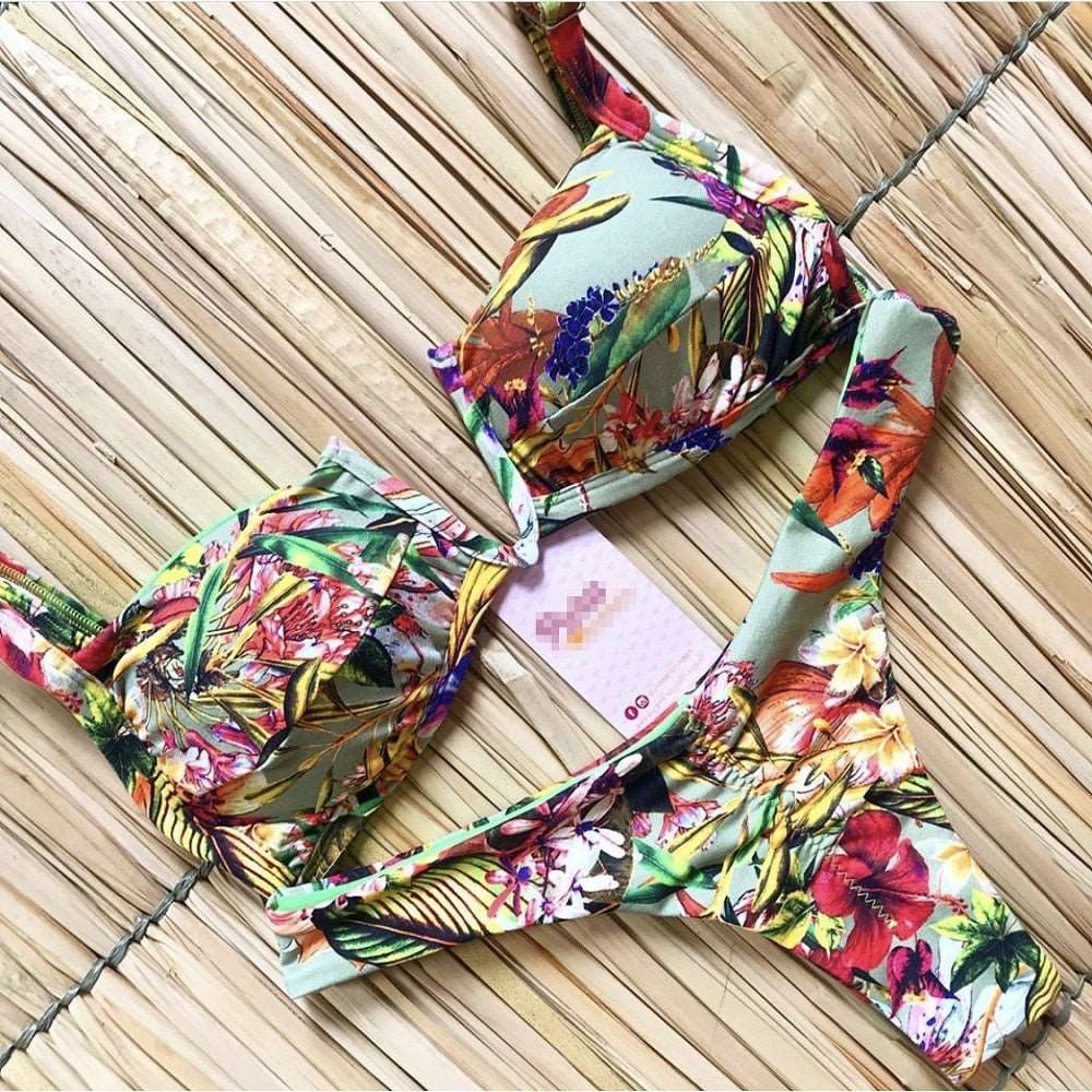 2023 Two-piece Women Brazilian Bikini set Summer Push up Swimwear Bathing Swim Suits String Halter Swimsuit Female Bandage Bikini Set K232