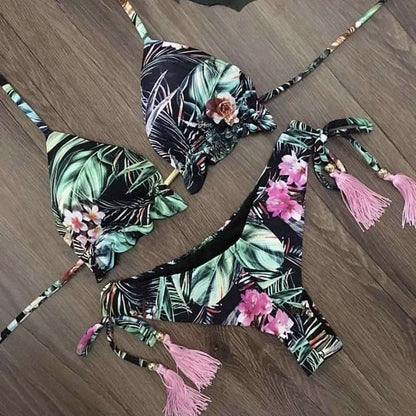 2023 Two-piece Women Brazilian Bikini set Summer Push up Swimwear Bathing Swim Suits String Halter Swimsuit Female Bandage Bikini Set Y259