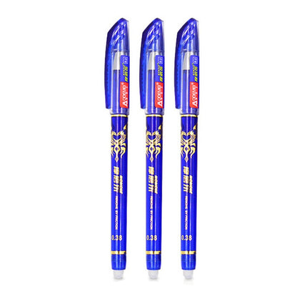 20Pcs Erasable Gel Pen Refill 0.35mm Black/Blue/Red/Green/Purple/Orange Ink Magic Erasable Pens Refills School Writing Supplies Only 3Pcs Blue Pen 2