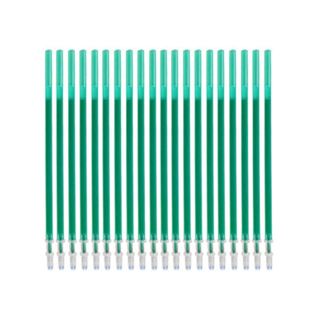 20Pcs/Set Color Erasable Gel Pen Refill Rods 0.5mm Colorful Ink Washable Handle Magic Erasable Pens For School Doodle Stationery 20pcs green Refills