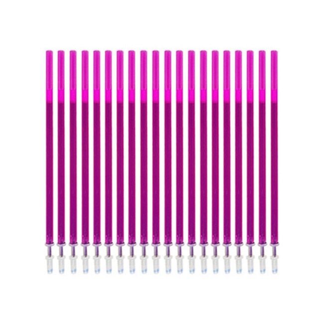 20Pcs/Set Color Erasable Gel Pen Refill Rods 0.5mm Colorful Ink Washable Handle Magic Erasable Pens For School Doodle Stationery 20pcs purple Refills