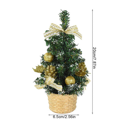 20cm Artificial Christmas Tree Decoration Home Desktop Ornament Small Tree Christmas Festival Party Decor New Year Gift