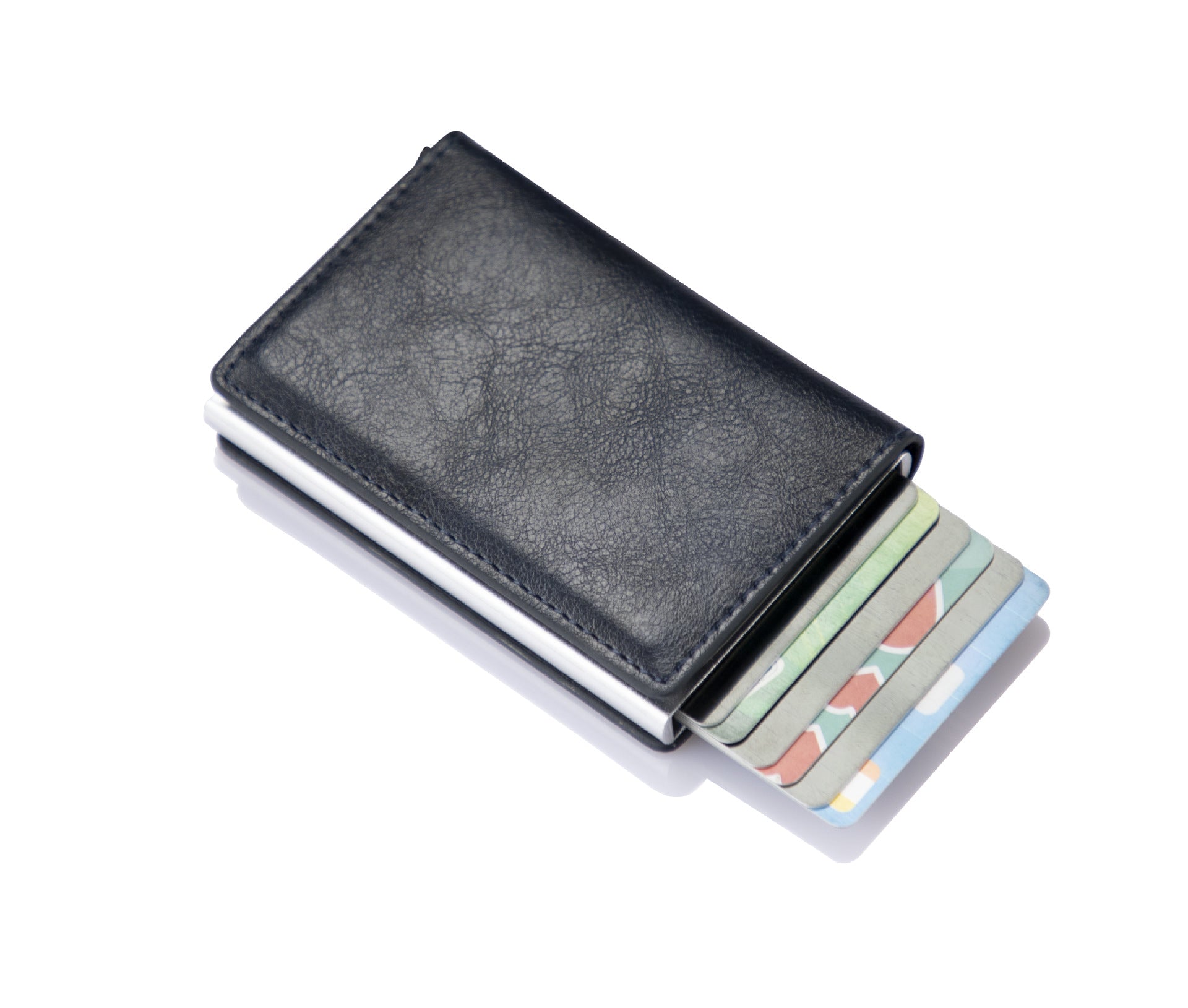 Credit Card Holder Men Woman Smart Wallet RFID Cardholder Carbon Fiber Leather Wallet Money Clip Purse Card Case