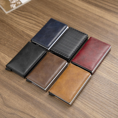 Credit Card Holder Men Woman Smart Wallet RFID Cardholder Carbon Fiber Leather Wallet Money Clip Purse Card Case