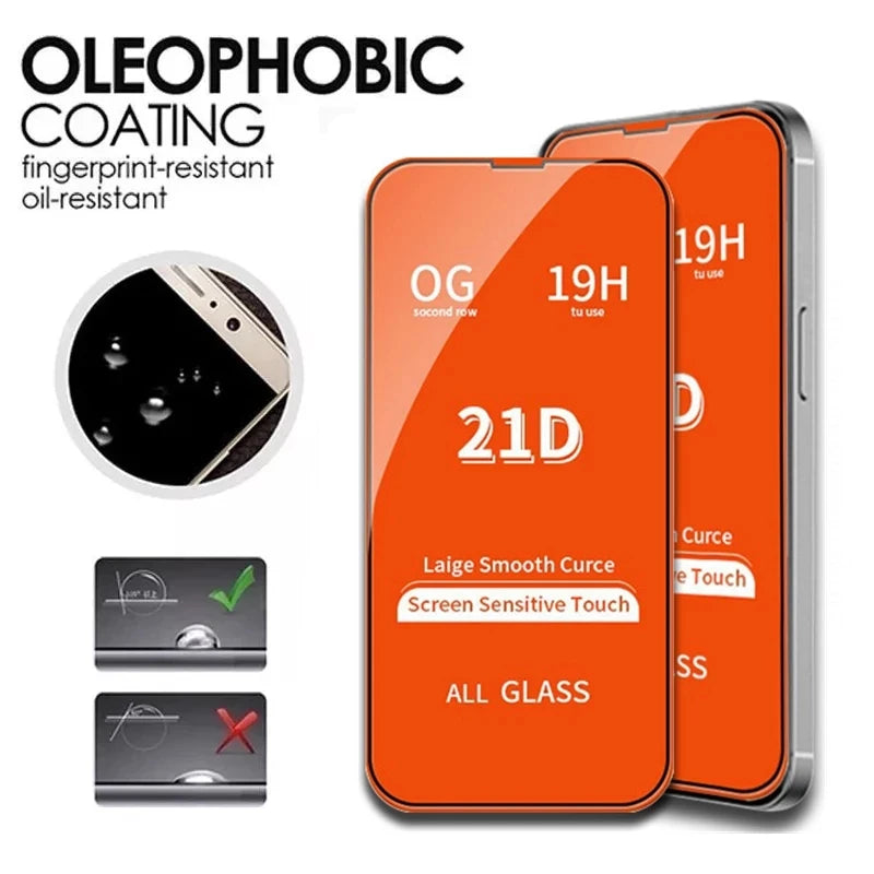 21D Tempered Glass for iPhone 13 11 14 Pro Max 12 Mini 8 7 Plus Screen Protector for IPhone 13 PRO XS MAX X XR Full Cover Glass