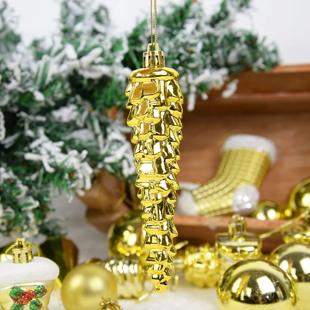 21Pcs/box Christmas Ball Ornaments Xmas Tree Hanging Ice Pendants Christmas Decorations For Home Navidad New Year Gift Noel