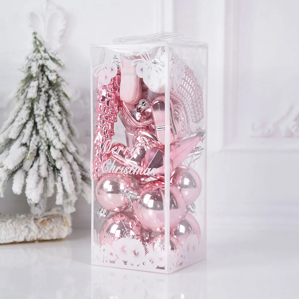 21Pcs/box Christmas Ball Ornaments Xmas Tree Hanging Ice Pendants Christmas Decorations For Home Navidad New Year Gift Noel