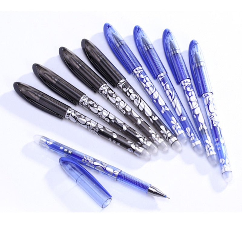 23Pcs/Set Erasable Gel Pens Set Washable Handle Blue Black Ink Writing Neutral Pen for School Office Supplies Stationery