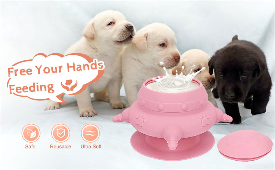 240ml Puppy Feeder with 4 Teats Puppy Bottles for Nursing Silicone Puppies Milk Feeder for Kittens Puppies Rabbits Cat Dog Bowls