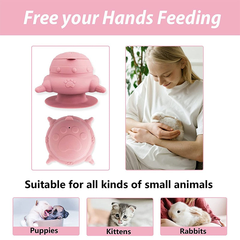 240ml Puppy Feeder with 4 Teats Puppy Bottles for Nursing Silicone Puppies Milk Feeder for Kittens Puppies Rabbits Cat Dog Bowls