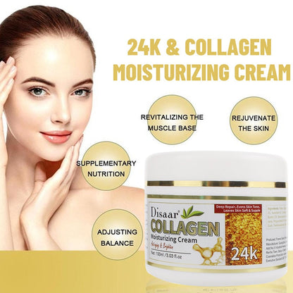 24K Anti-aging Cream 100ml Remodeling Elasticity Moisturizing Cream Smooth Fine Lines Firming Skin Collagen Cream 100ML