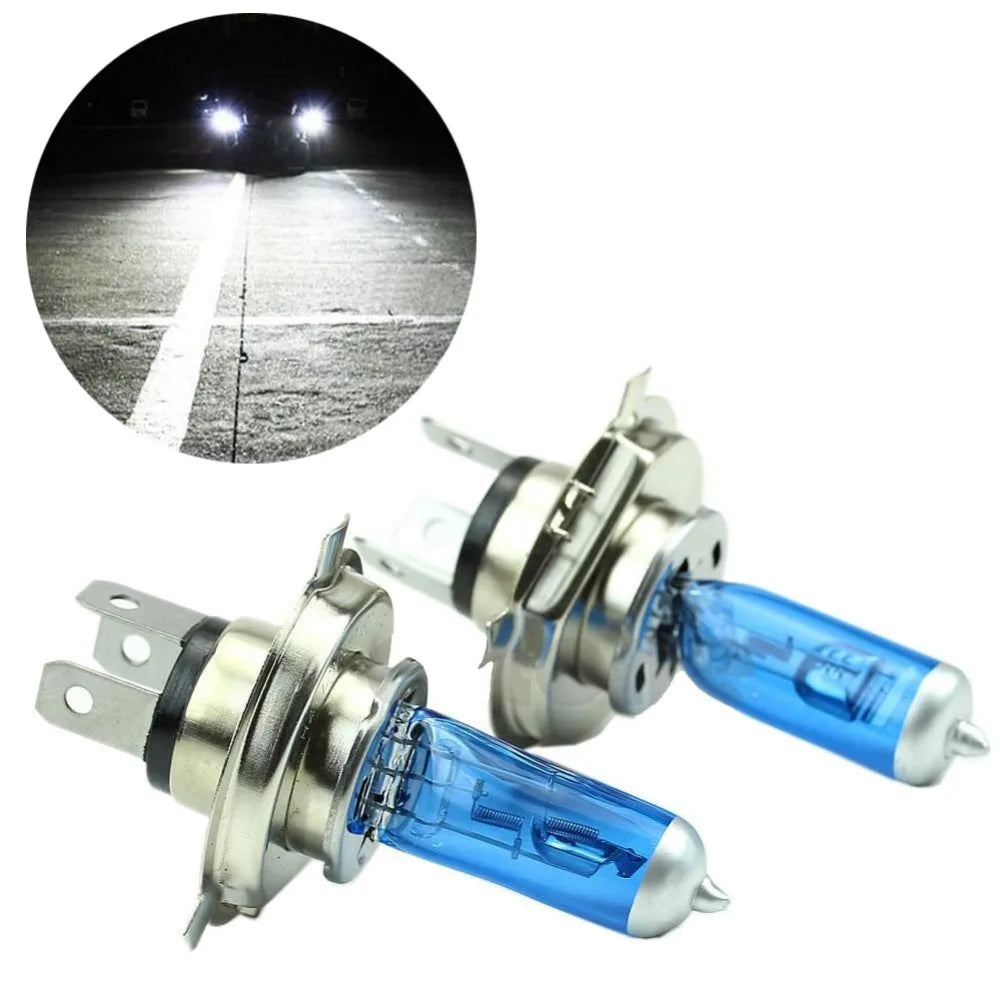 2PCS 6000K DC12V Bi-Xenon HID High Power Super White H4 55W Low Consumption Beam Headlight Bulb Light Lamps Su Car Parts