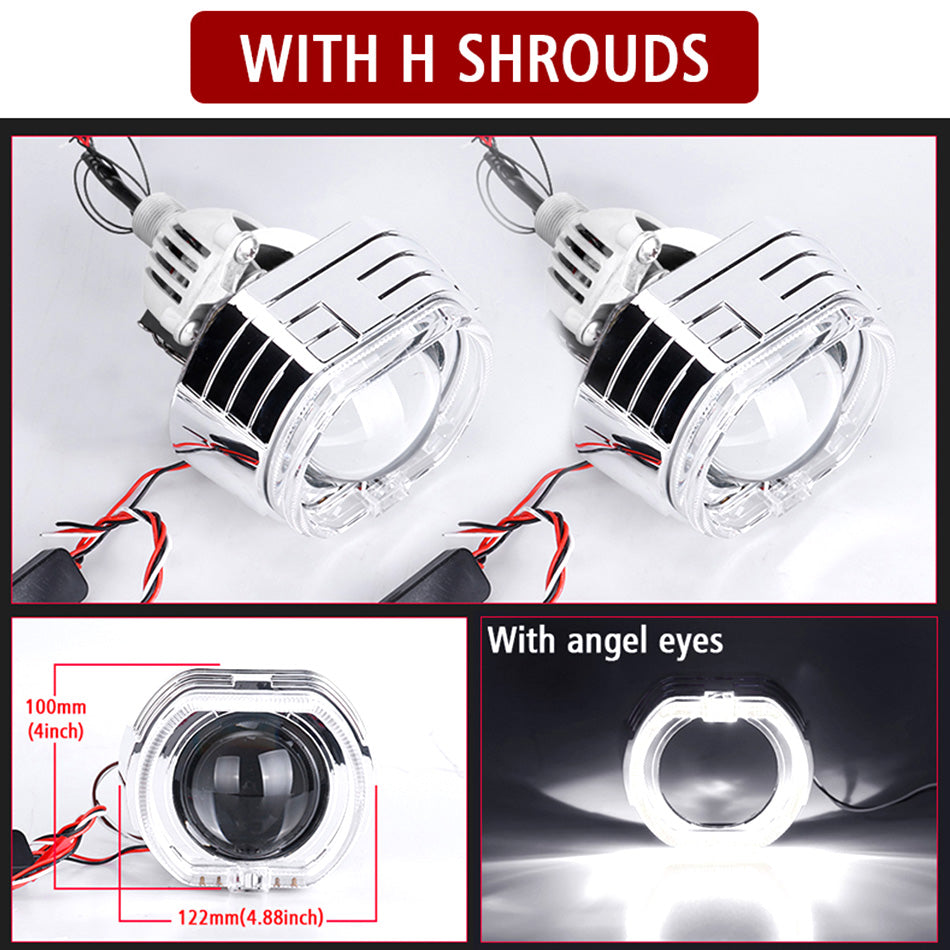 3.0 Inch Bi LED Lens 30000 Lumens H4 H7 9005 9006 LED Bulb Headlight BiLed Projector Lenses Car Lights 4300K Car Retrofit Lights