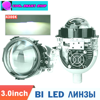 3.0 Inch Bi LED Lens 30000 Lumens H4 H7 9005 9006 LED Bulb Headlight BiLed Projector Lenses Car Lights 4300K Car Retrofit Lights