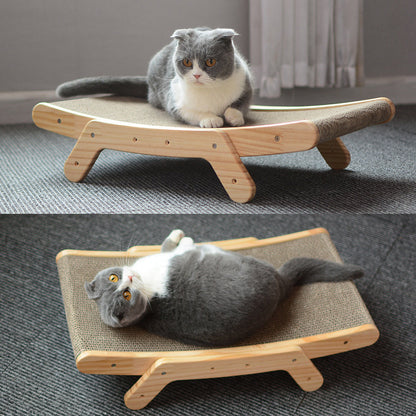 3 In 1 Wooden Cat Scratcher Board Detachable Lounge Bed Cat Scratching Post Grinding Claw Toys Scrapers for Cats Pet Products