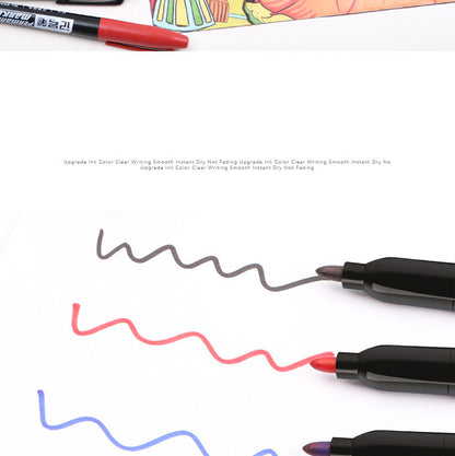 3 pcs/Set Permanent Marker Pen Waterproof Ink Fine Point Black Blue Red Oil Ink 1.5mm Round Toe Fine Color Marker Pens