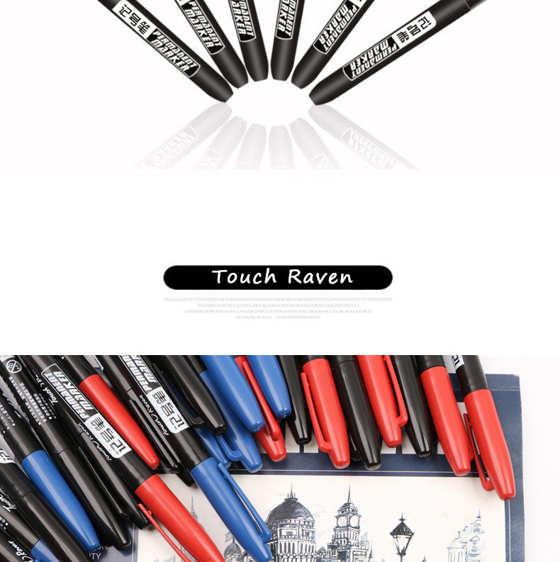 3 pcs/Set Permanent Marker Pen Waterproof Ink Fine Point Black Blue Red Oil Ink 1.5mm Round Toe Fine Color Marker Pens