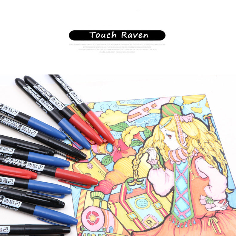 3 pcs/Set Permanent Marker Pen Waterproof Ink Fine Point Black Blue Red Oil Ink 1.5mm Round Toe Fine Color Marker Pens