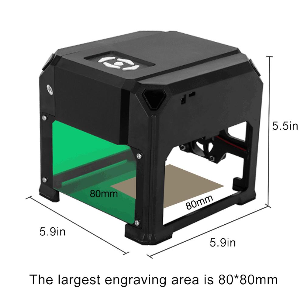 3000mW CNC Laser Engraver Desktop Laser Engraving Machine 80x80mm Mini Laser Engraver Woodworking DIY Logo Mark Printer Cutter