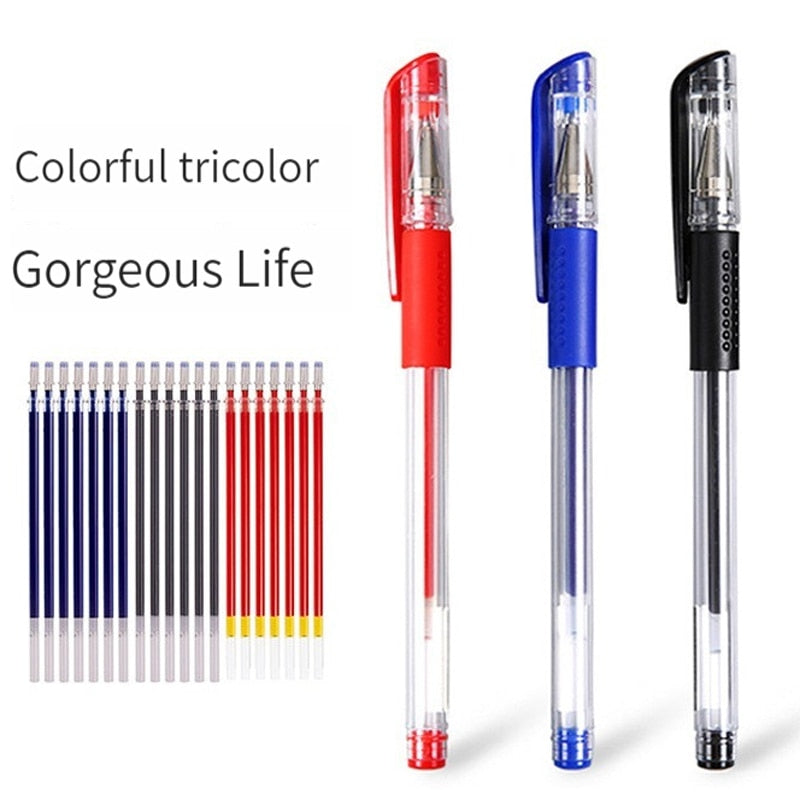 35 PCS Gel Pen Set School Supplies Black Blue Red Ink Color 0.5mm Ballpoint Pen Kawaii Pen Writing Tool School Office Stationery