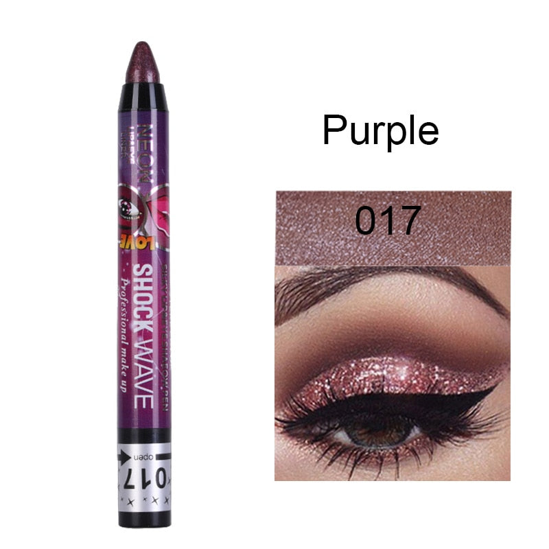 36 Colors Long-lasting Eyeshadow Pencil Waterproof Pigment Blue Brown Black Eyeliner Pen Women Fashion Color Eye Makeup Cosmetic 17