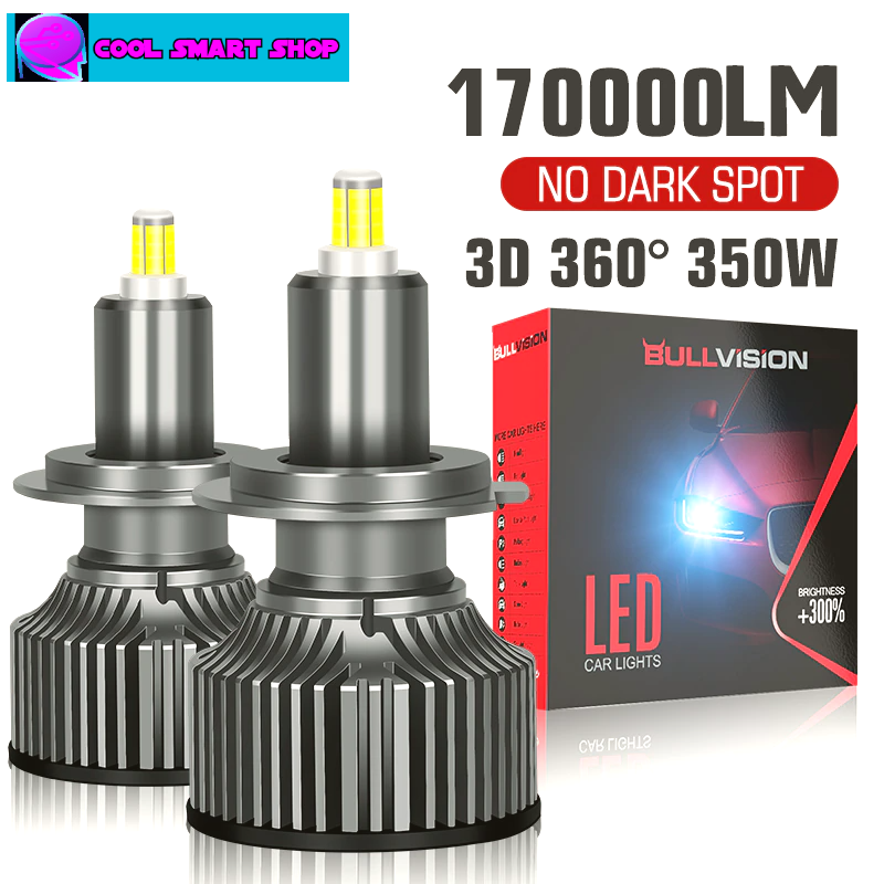 3D 360 H7 Led Canbus Car Headlights Bulbs 170000LM H11 H4 H1 HB3 9005 HB4 9006 9012 350W Automotive Fog Lights Turbo Mini Lamp 6500K White