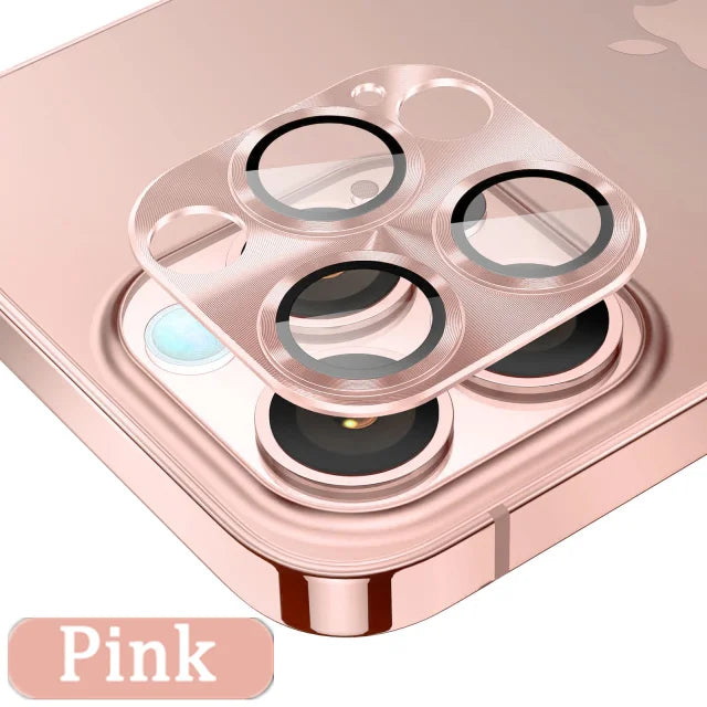 3D Full Cover Camera Lens Protector for IPhone 13 14 Pro Max 12Mini 14Plus Metal Camera Glass Protector for iPhone 11 12 PRO MAX Pink