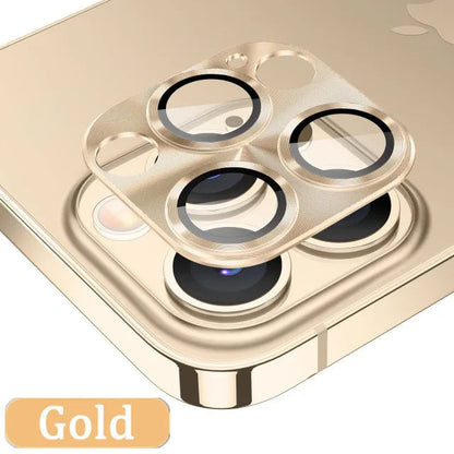 3D Full Cover Camera Lens Protector for IPhone 13 14 Pro Max 12Mini 14Plus Metal Camera Glass Protector for iPhone 11 12 PRO MAX Gold