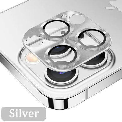 3D Full Cover Camera Lens Protector for IPhone 13 14 Pro Max 12Mini 14Plus Metal Camera Glass Protector for iPhone 11 12 PRO MAX Silver