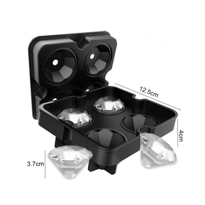 3D Silicone Diamond Skull Ice Mold Tray Stackable Silicone Ice Cube Molds for Whiskey Cocktails Beverages Iced Tea Bloom Rose