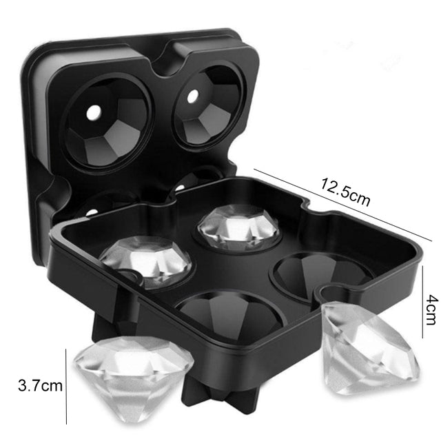 3D Silicone Diamond Skull Ice Mold Tray Stackable Silicone Ice Cube Molds for Whiskey Cocktails Beverages Iced Tea Bloom Rose diamond