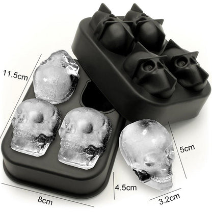 3D Silicone Diamond Skull Ice Mold Tray Stackable Silicone Ice Cube Molds for Whiskey Cocktails Beverages Iced Tea Bloom Rose