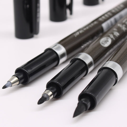3PCS/Set Brush Pen Calligraphy Pen Learning Stationery Student Art Drawing Marker Pens School Supplies Default Title
