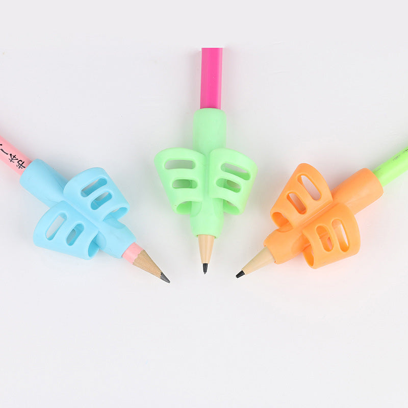 3Pcs/Set Soft Silica Pencil Grasp Two-Finger Gel Pen Grips Children Writing Training Correction Tool Pens Holding for Kids Gifts