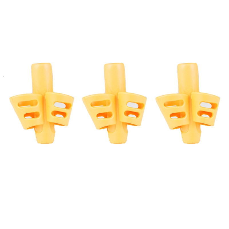 3Pcs/Set Soft Silica Pencil Grasp Two-Finger Gel Pen Grips Children Writing Training Correction Tool Pens Holding for Kids Gifts 3 PCS In bulk-orange