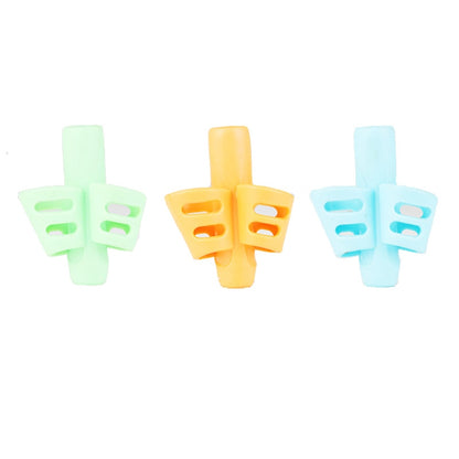 3Pcs/Set Soft Silica Pencil Grasp Two-Finger Gel Pen Grips Children Writing Training Correction Tool Pens Holding for Kids Gifts 3 PCS In bulk-A