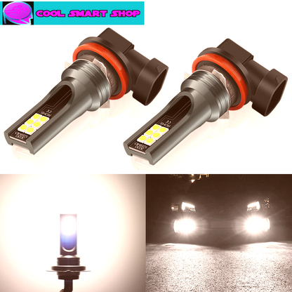 2Pcs H8 H11 LED Bulb H16 JP 9005 HB3 9006 HB4 Led Lamp Super Bright Car Fog Lights Day Driving Running Light 12V 6000K White 9006 HB4
