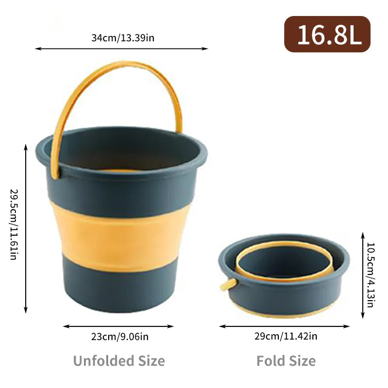 4.6-16.8L Portable Foldable Bucket Basin Tourism Outdoor Cleaning Bucket Fishing Camping Car Washing Mop Space Saving Buckets navy 16.8L