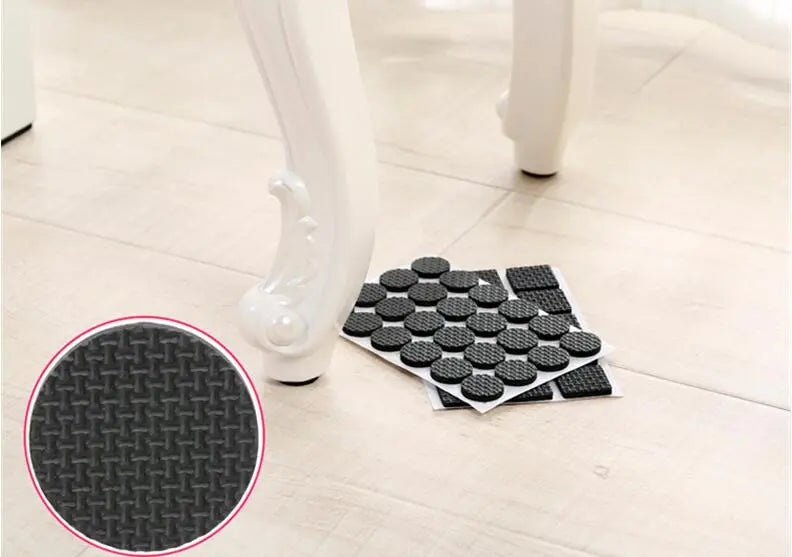 48pcs Self Adhesive Furniture Leg Pads Table Foot Cap Cover Thickening Felt Pad Anti Slip Mat Furniture Feet Floor Protector Pad
