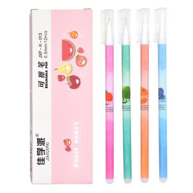 4Pcs/set Unicorn Erasable Gel Pen 0.5mm Kawaii Blue Black Ink Writing Pens Washable Handle for School Office Stationery Supplies B-4pcs