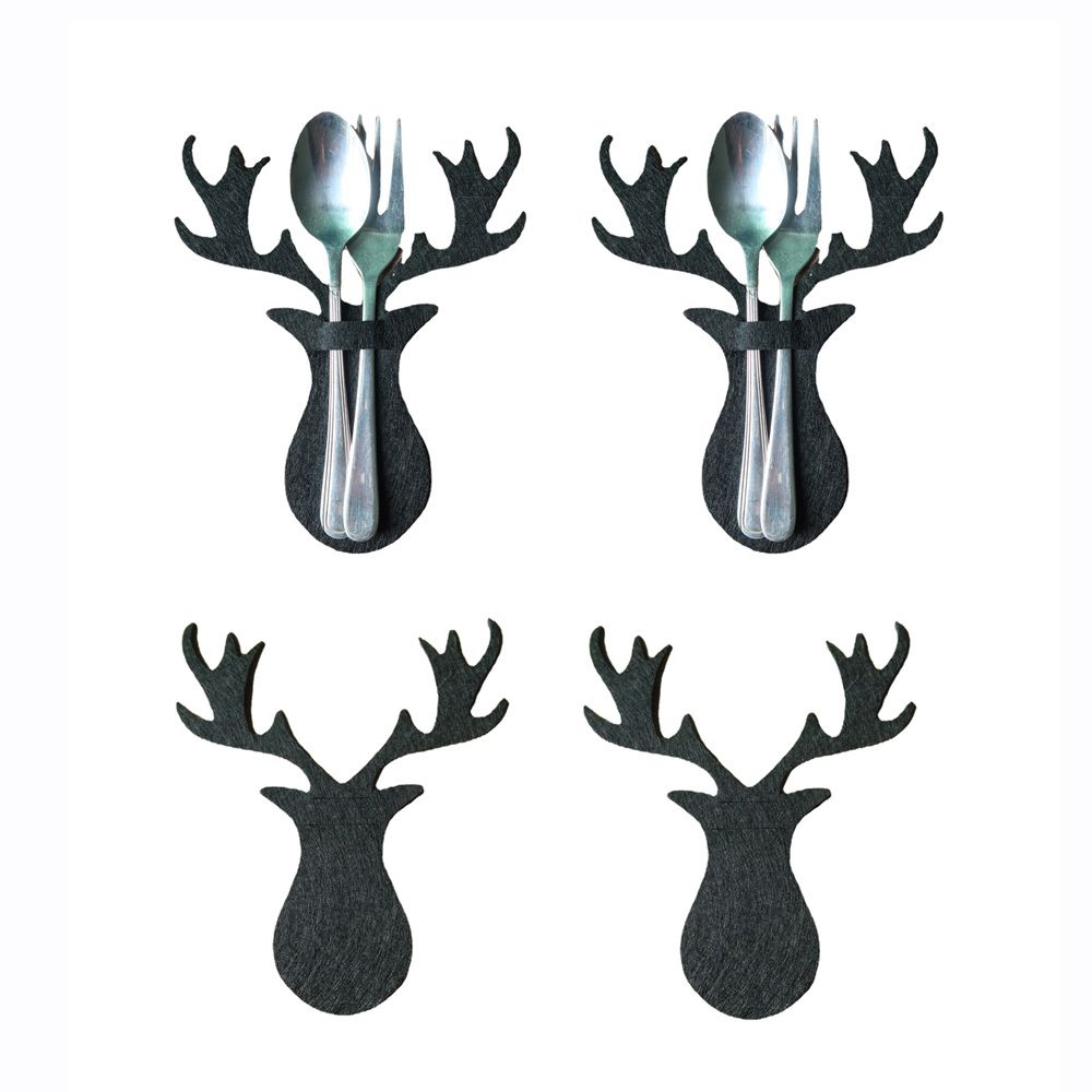 4pcs Christmas Tree Knife Fork Cutlery Holder Xmas Cutlery Bag Pocket Tableware Organizer Christmas Decoration For Home Table