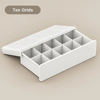 5/10 Grids Underwear Drawer Organizer Socks Panties Storage Box Self-adhesive Underdesk Drawer Storage Closet Wardrobe Organizer Type 2-10 Grid China