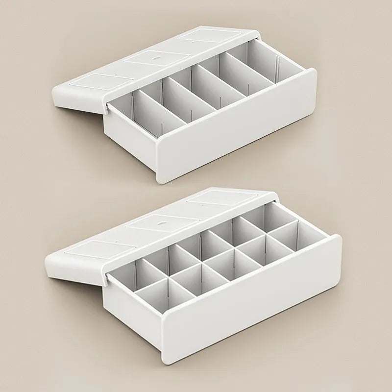 5/10 Grids Underwear Drawer Organizer Socks Panties Storage Box Self-adhesive Underdesk Drawer Storage Closet Wardrobe Organizer 2pcs set China