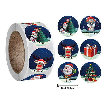 500pcs 1 Inch Merry Christmas Seal Labels Stickers For DIY Baking Gift Box Packaging Envelope Christmas Party New Year Ornaments QS711-500pcs