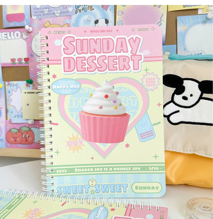 50sheet Ins Notebook Creative Cute Cartoon Bear Kitten Horizontal Line Korean Style Coil A5 Scrapbook Journal Student Supplies