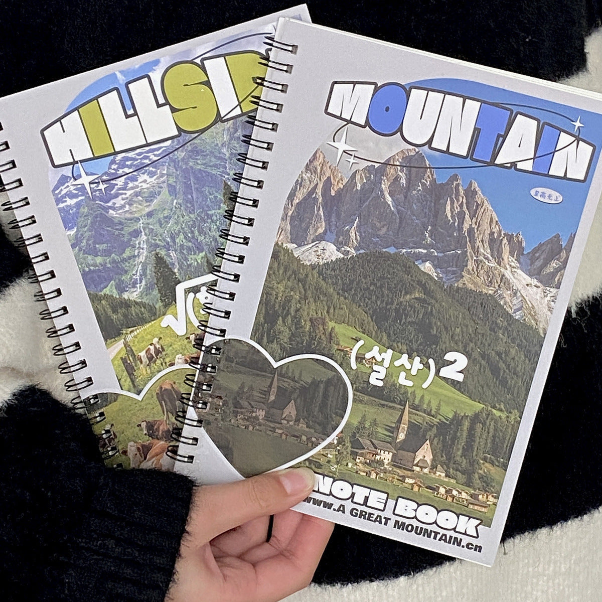 50sheet Ins Notebook Creative Cute Cartoon Bear Kitten Horizontal Line Korean Style Coil A5 Scrapbook Journal Student Supplies