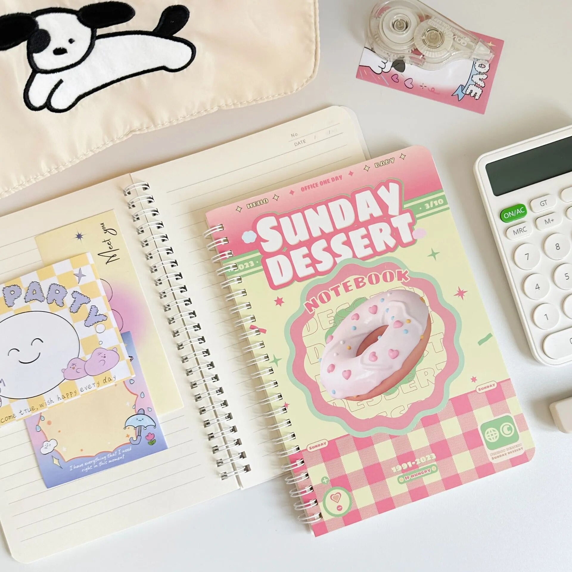 50sheet Ins Notebook Creative Cute Cartoon Bear Kitten Horizontal Line Korean Style Coil A5 Scrapbook Journal Student Supplies No.14